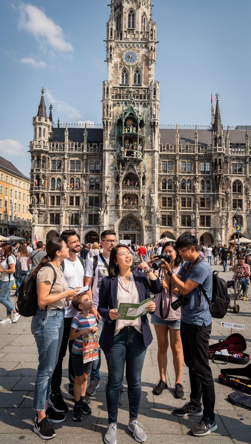 Besucher entdecken mit Karte und Audioguide die verwinkelten Gassen eines historischen Stadtzentrums während einer organisierten Tour.