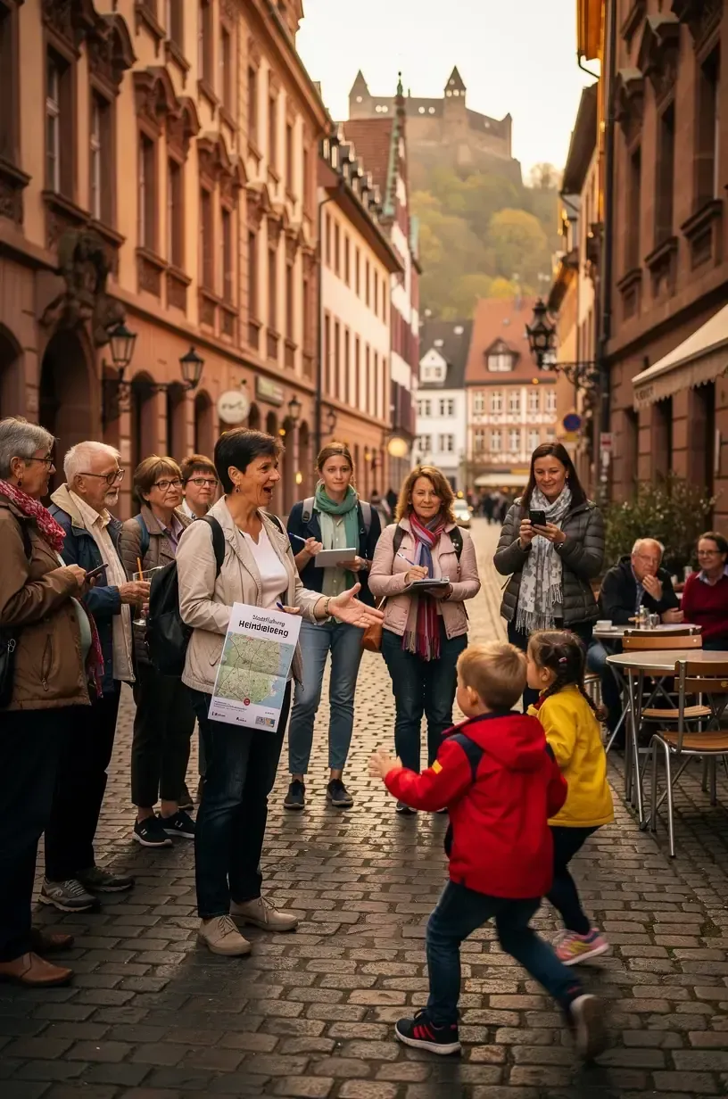 Panoramablick auf eine mittelalterliche Stadt mit einer imposanten Burg auf einem Hügel, ideal für kulturhistorische Reisen.
